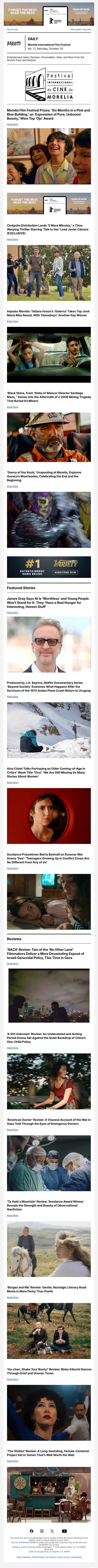 ‘Pink and Blue Building’ Wins Ojo; Cinépolis Lands ‘5 More Minutes’; Tatiana Huezo Takes Top Industry Prize email from Variety screenshot