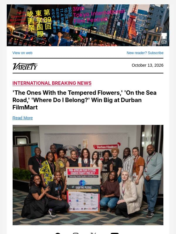 'The Ones With the Tempered Flowers,' 'On the Sea Road,' 'Where Do I Belong?' Win Big at Durban FilmMart email from Variety