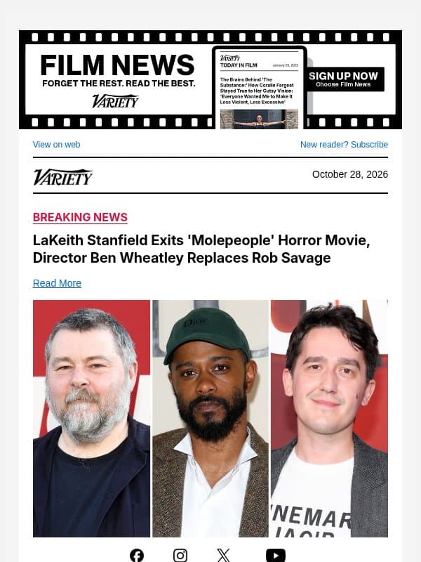 LaKeith Stanfield Exits 'Molepeople' Horror Movie, Director Ben Wheatley Replaces Rob Savage email from Variety