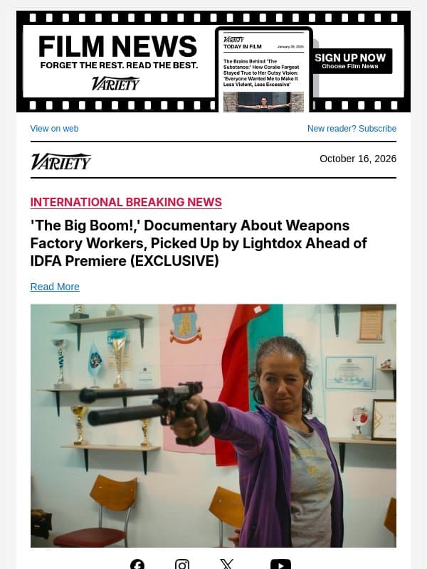 'The Big Boom!,' Documentary About Weapons Factory Workers, Picked Up by Lightdox Ahead of IDFA Premiere (EXCLUSIVE) email from Variety