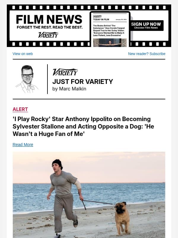 'I Play Rocky' Star Anthony Ippolito on Becoming Sylvester Stallone and Acting Opposite a Dog: 'He Wasn't a Huge Fan of Me' email from Variety