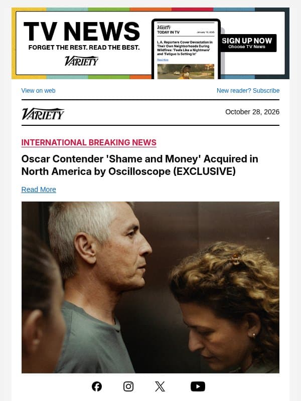 Oscar Contender 'Shame and Money' Acquired in North America by Oscilloscope (EXCLUSIVE) email from Variety