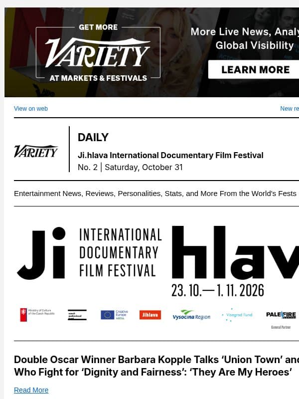 Barbara Kopple Talks ‘Union Town’; Trinh T. Minh-ha on 'Undying Desert'; Industry Awards email from Variety