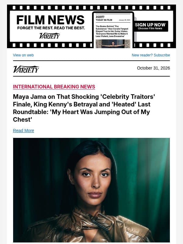 Maya Jama on That Shocking 'Celebrity Traitors' Finale, King Kenny's Betrayal and 'Heated' Last Roundtable: 'My Heart Was Jumping Out of My Chest' email from Variety