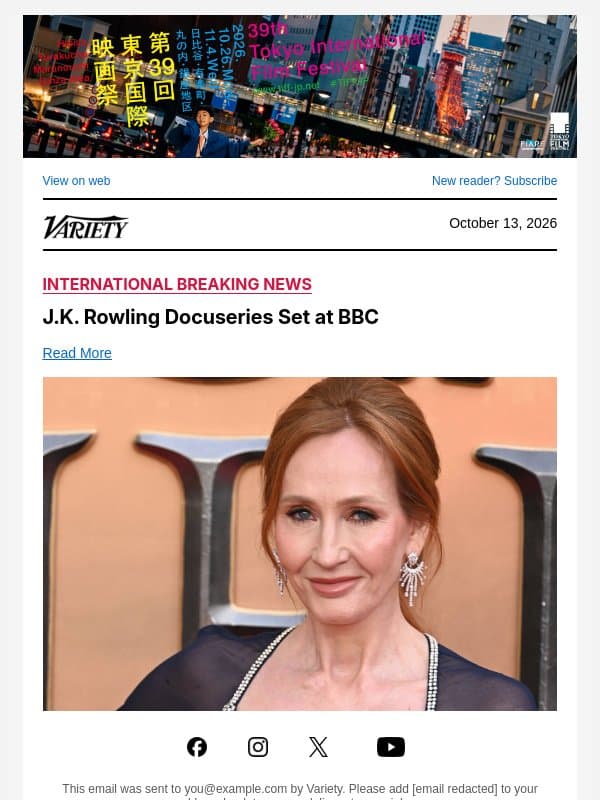J.K. Rowling Docuseries Set at BBC email from Variety