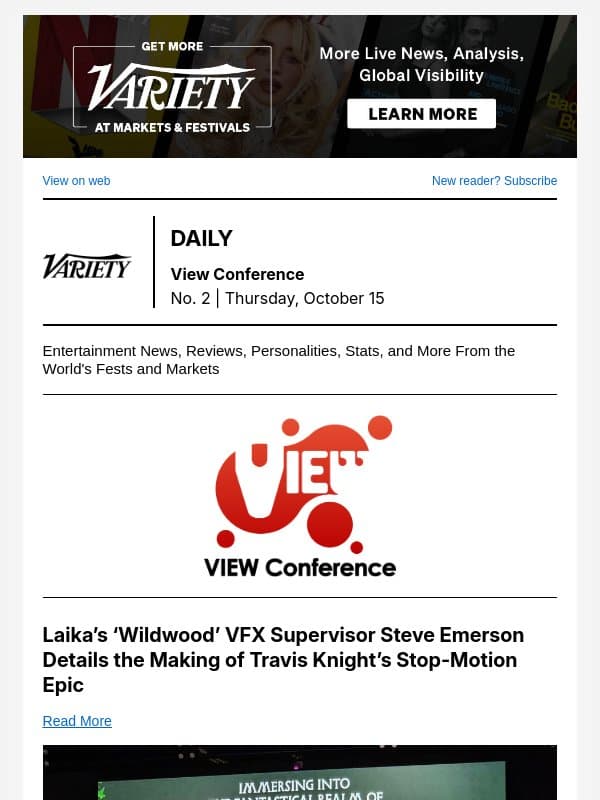 ‘Wildwood’s’ VFX; How AI is Used by Netflix; Making ‘Odyssey’s' Monsters Real email from Variety