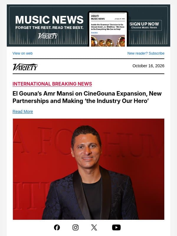 El Gouna’s Amr Mansi on CineGouna Expansion, New Partnerships and Making ‘the Industry Our Hero’ email from Variety