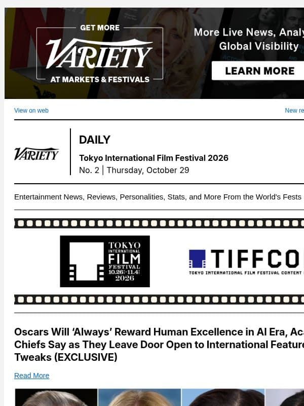 Academy Chiefs in Tokyo; Amazon MGM Studios Japan Doubling Investment; AGBO Execs on AI email from Variety