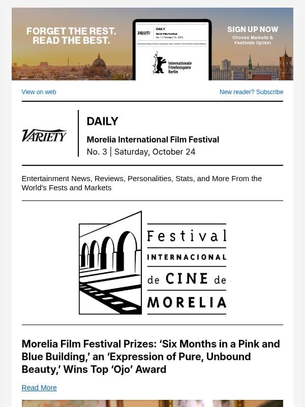 ‘Pink and Blue Building’ Wins Ojo; Cinépolis Lands ‘5 More Minutes’; Tatiana Huezo Takes Top Industry Prize email from Variety