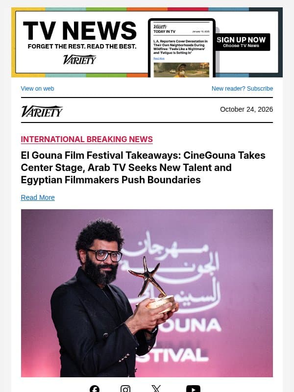 El Gouna Film Festival Takeaways: CineGouna Takes Center Stage, Arab TV Seeks New Talent and Egyptian Filmmakers Push Boundaries email from Variety
