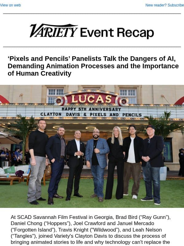 Watch the Conversation – Variety's Pixels and Pencils Panel in Partnership with SCAD email from Variety