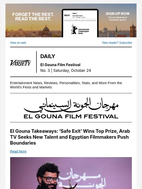 El Gouna Takeaways; CineGouna Expands; ‘Sleepless Nights’ Sequel email from Variety