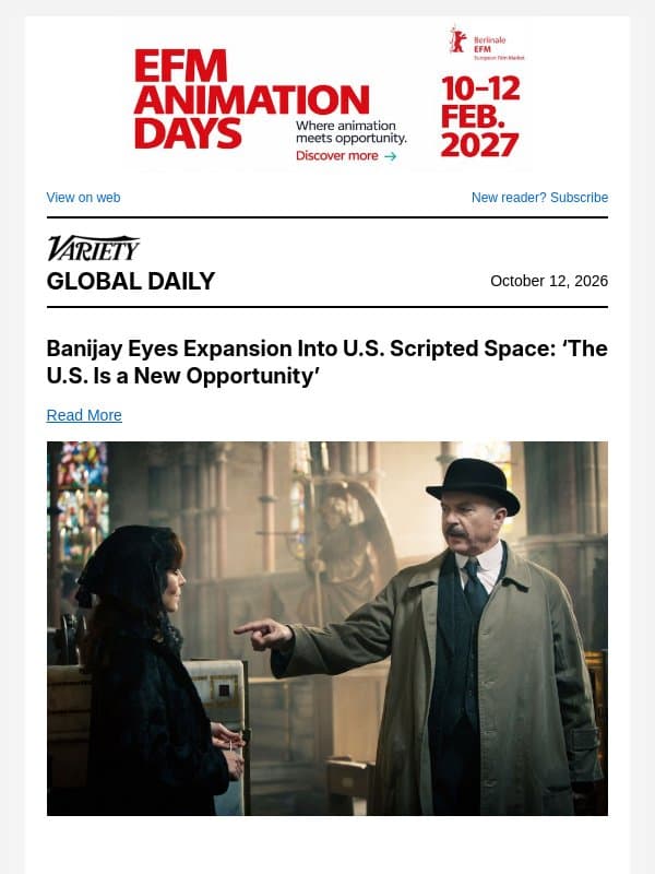 Banijay's U.S. Scripted Ambition; Russell Brand's Trial Begins; Andrew Garfield on Oscar Buzz email from Variety