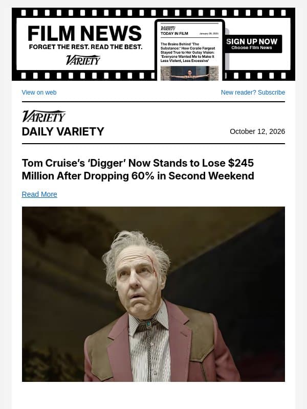 'Digger' May Lose $245M; 'Social Reckoning' Flops; 'Miami Vice '85' Drops First Look email from Variety