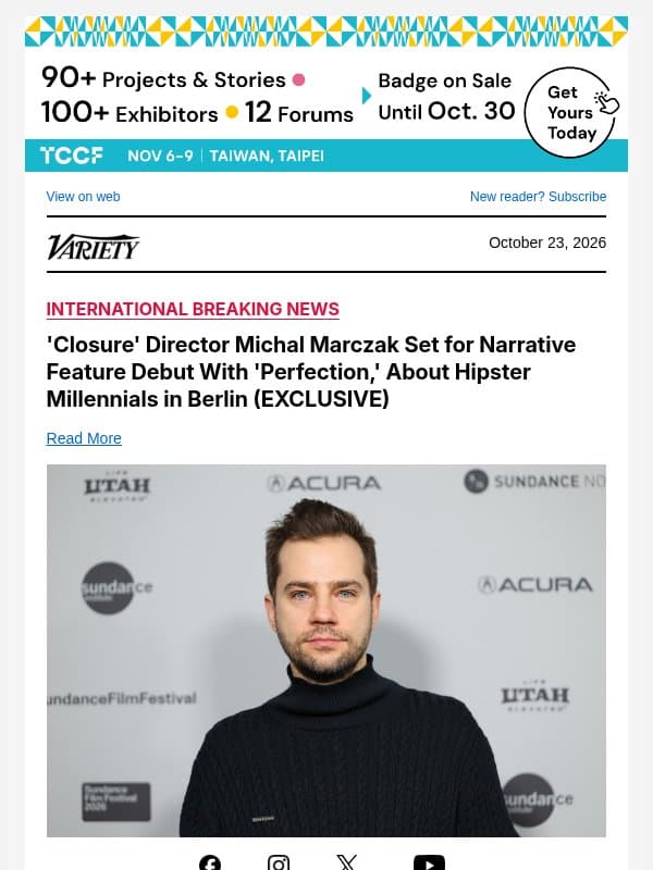 'Closure' Director Michal Marczak Set for Narrative Feature Debut With 'Perfection,' About Hipster Millennials in Berlin (EXCLUSIVE) email from Variety