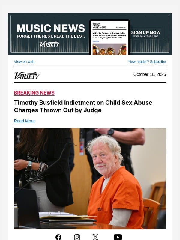Timothy Busfield Indictment on Child Sex Abuse Charges Thrown Out by Judge email from Variety