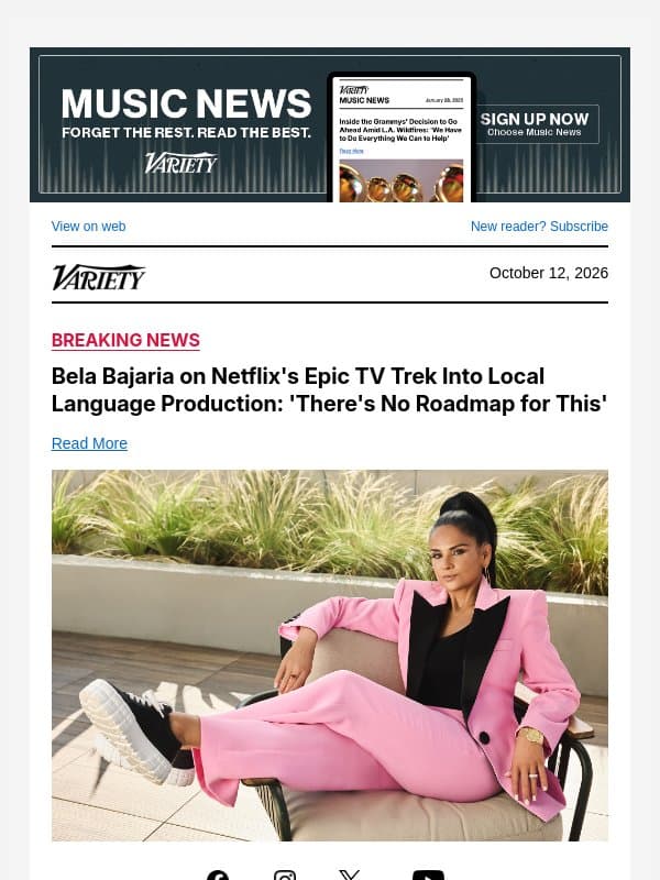 Bela Bajaria on Netflix's Epic TV Trek Into Local Language Production: 'There's No Roadmap for This' email from Variety