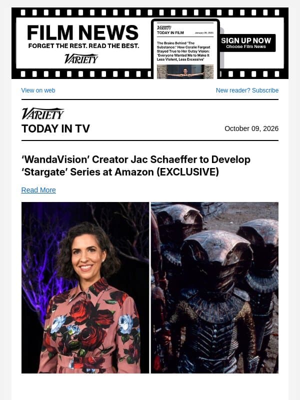 'WandaVision' Creator to Develop 'Stargate'; Channing Dungey Extends Skydance Deal; Netflix Preps for Layoffs email from Variety