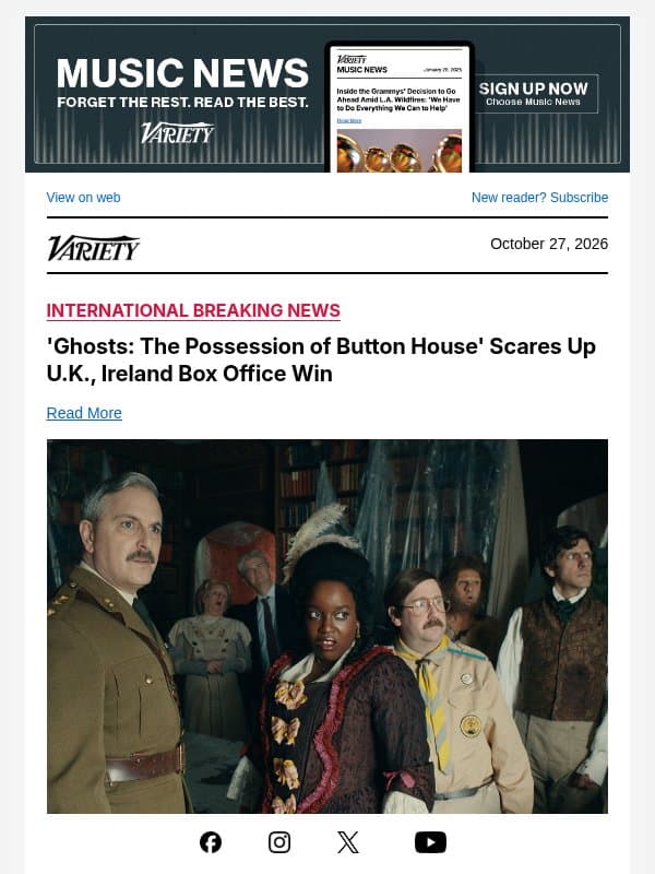 'Ghosts: The Possession of Button House' Scares Up U.K., Ireland Box Office Win email from Variety