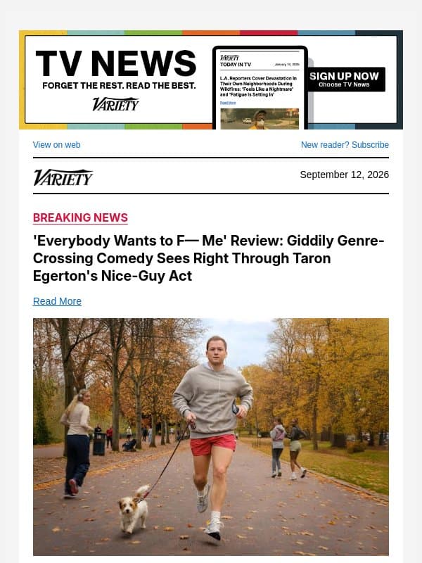 'Everybody Wants to F— Me' Review: Giddily Genre-Crossing Comedy Sees Right Through Taron Egerton's Nice-Guy Act email from Variety