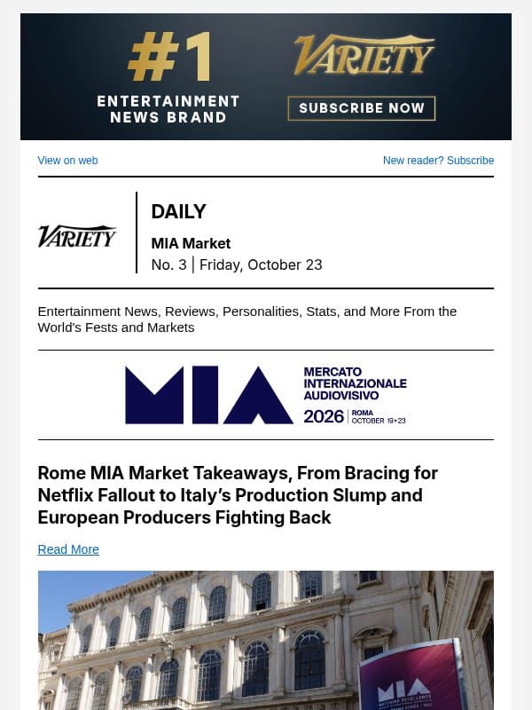 MIA Market Takeaways; 'The Inheritance' Wins; Anna Marsh on M&A Activity email from Variety
