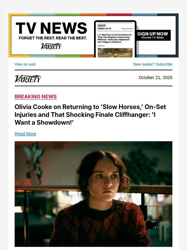 Olivia Cooke on Returning to 'Slow Horses,' On-Set Injuries and That Shocking Finale Cliffhanger: 'I Want a Showdown!' email from Variety