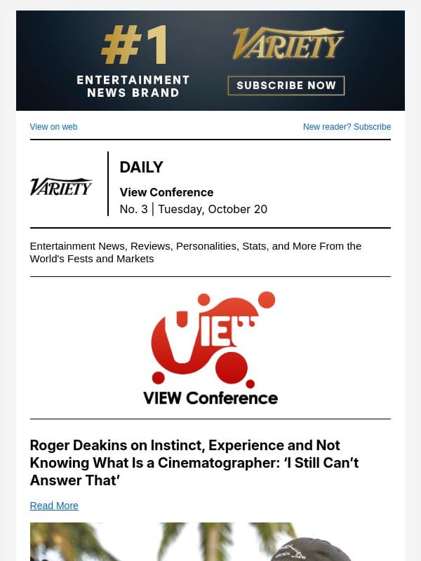 Roger Deakins: A Portrait; AI Could ‘Absolutely’ Replace Human Actors; ‘The Mandalorian and Grogu’ VFX Guide email from Variety