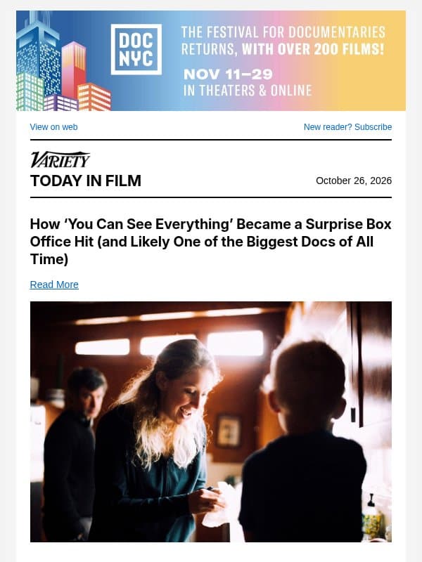 How 'You Can See Everything’ Became a Hit; Keanu Reeves to Star in 'Maelstrom'; Eric Bauza's Legacy email from Variety