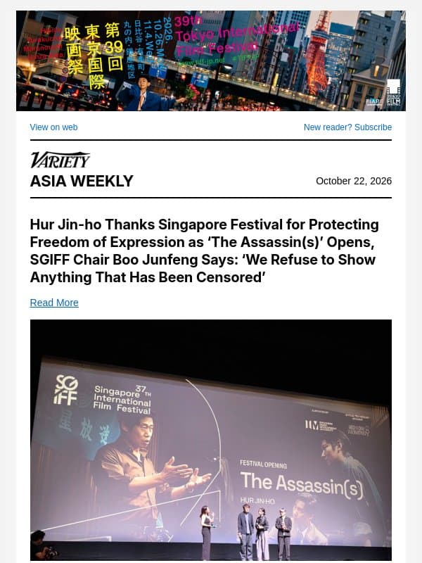 'The Assassin(s) Opens Singapore Fest; Indonesia Drafts New Film Law; Rajinikanth's 'Jailer 2' Rules Box Office email from Variety