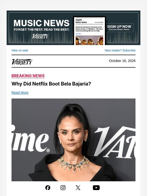Why Did Netflix Boot Bela Bajaria? email from Variety