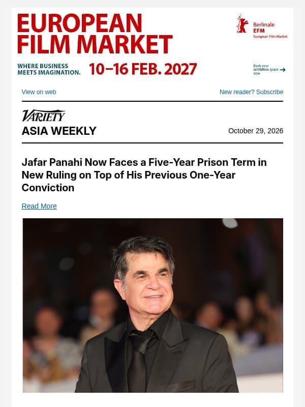 Jafar Panahi's Prison Term; Academy Chief's Global Ambitions; 'Saiyaara' Star's New Film email from Variety
