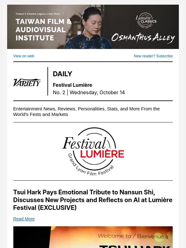 Tsui Hark Pays Emotional Tribute to Nansun Shi; Todd Haynes on Pedro Pascal-Led ‘De Noche’; Taiwan Gets Lumière Spotlight email from Variety