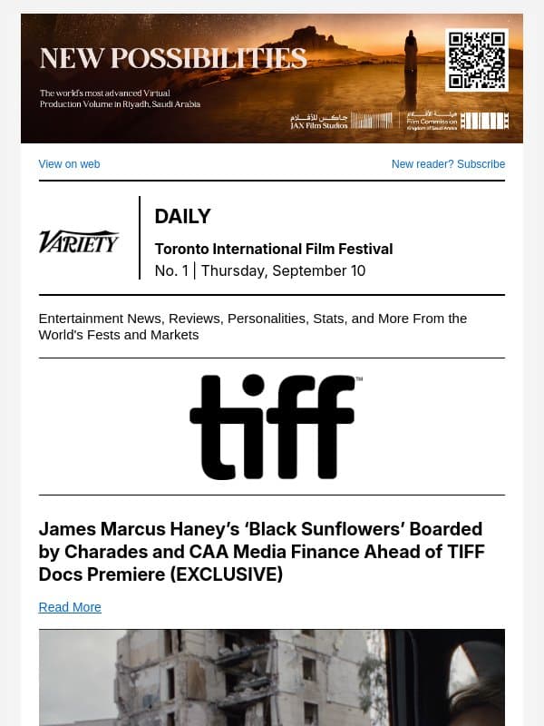 Charades, CAA Board ‘Black Sunflowers’; Toronto’s Indigenous Film Plans; Netflix Pickup ‘2.6 Seconds’ email from Variety