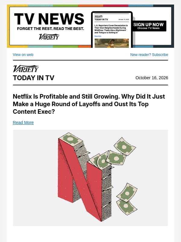 Analyzing Netflix's Layoffs and Financials; 'True Detective' Season 5 Firms Up Cast; Josh Hartnett on 'Below' email from Variety