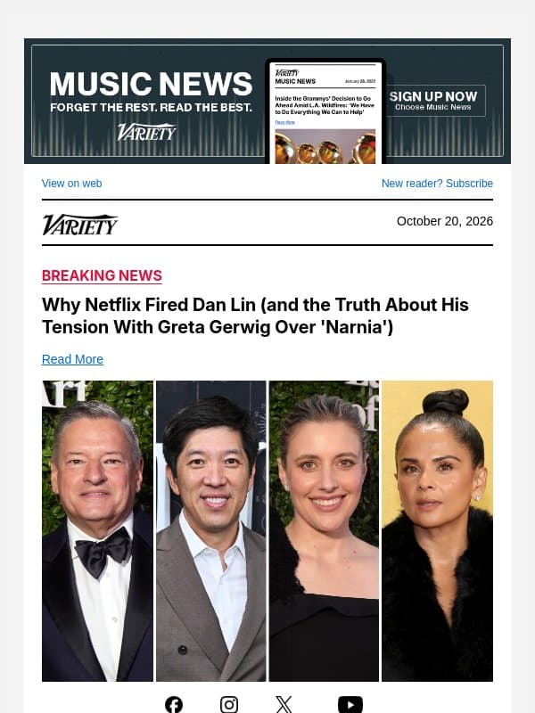 Why Netflix Fired Dan Lin (and the Truth About His Tension With Greta Gerwig Over 'Narnia') email from Variety