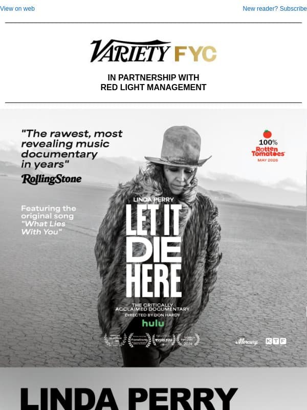 LINDA PERRY: For Your GRAMMY® Consideration email from Variety