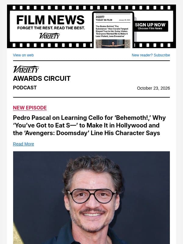 Pedro Pascal on Learning Cello for ‘Behemoth!,’ Why ‘You’ve Got to Eat S---’ to Make It in Hollywood and the ‘Avengers: Doomsday’ Line His Character Says email from Variety