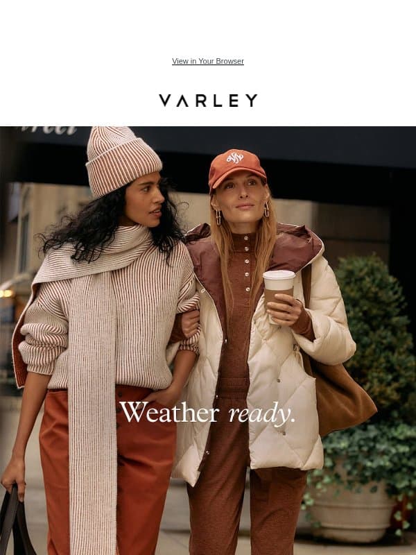 Fall update: new arrivals email from Varley