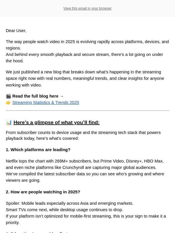 Video Streaming Trends: Whatโs Changing & Why It Matters email from VdoCipher