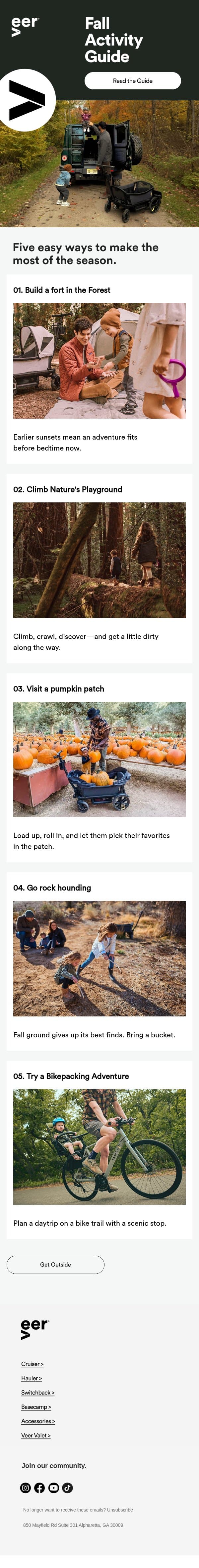 Fall Has Plans for You email from Veer Cruiser screenshot
