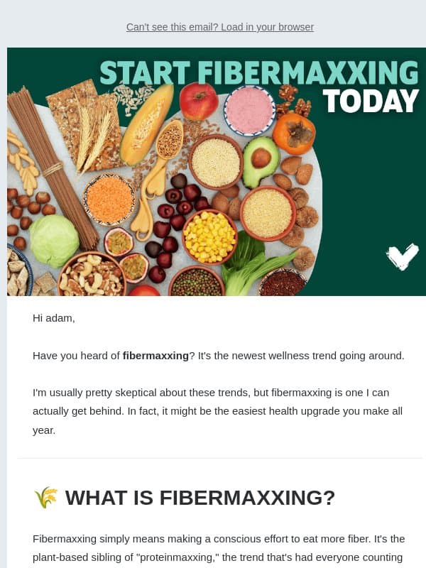 Fibermaxxing: the trend worth trying 🌱 email from Veganuary