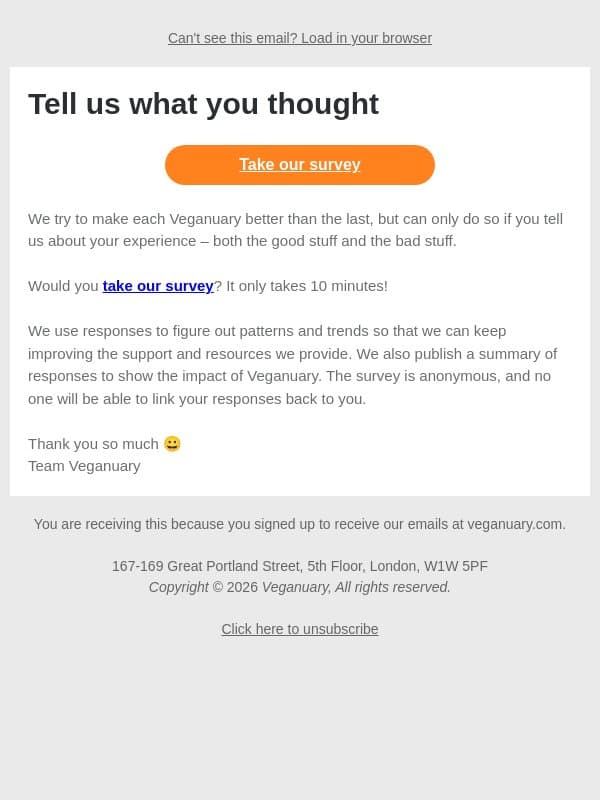 How did your Veganuary go adam? Please let us know email from Veganuary