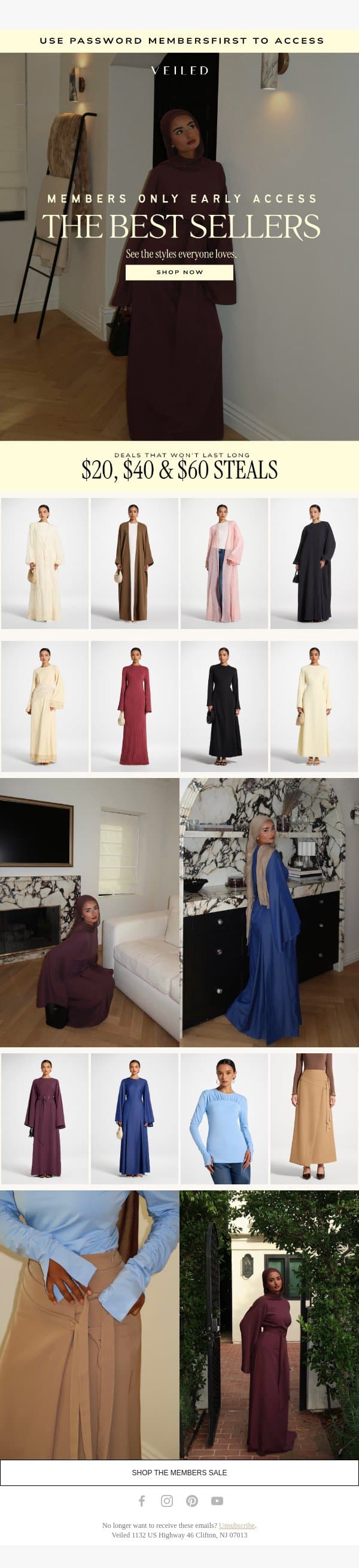 What everyone's buying today email from Veiled Collection screenshot