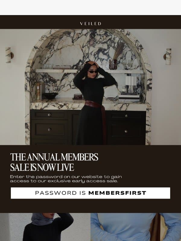 The Members Sale is Live ⭐ email from Veiled Collection