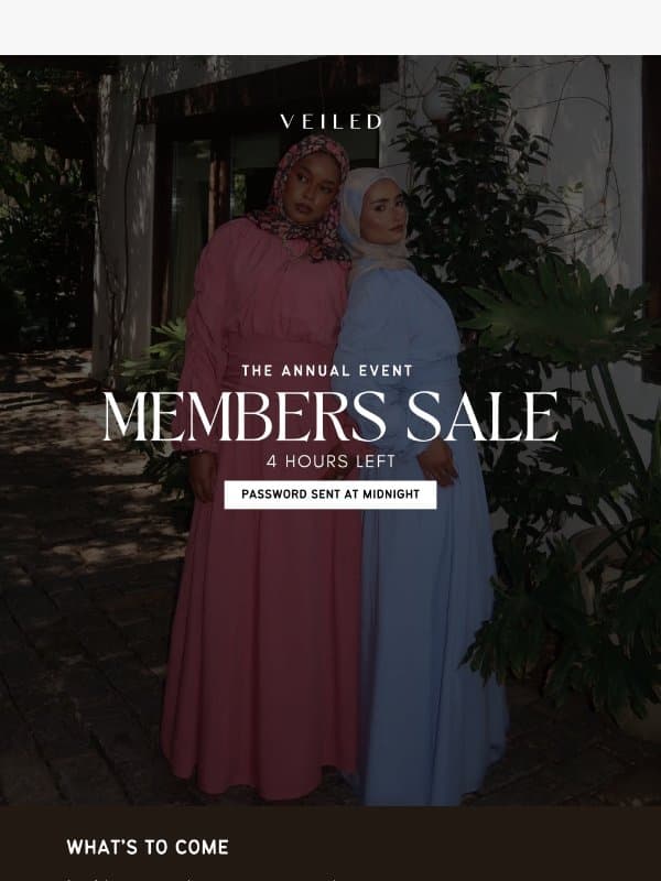 4 Hours Until Early Access ⌛ email from Veiled Collection