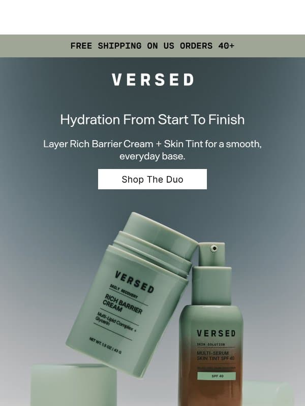 Hydration in every step email from Versed