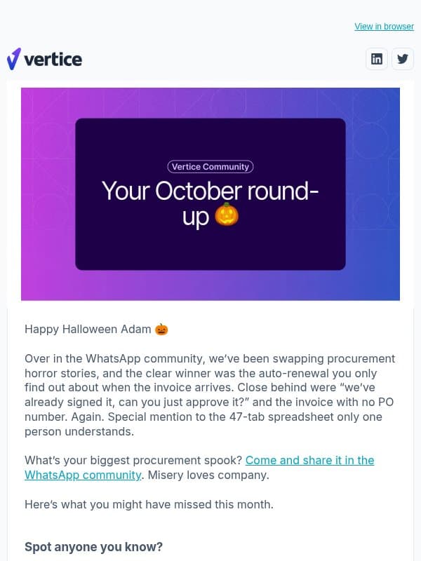 What haunts procurement teams the most? 🎃 email from Vertice