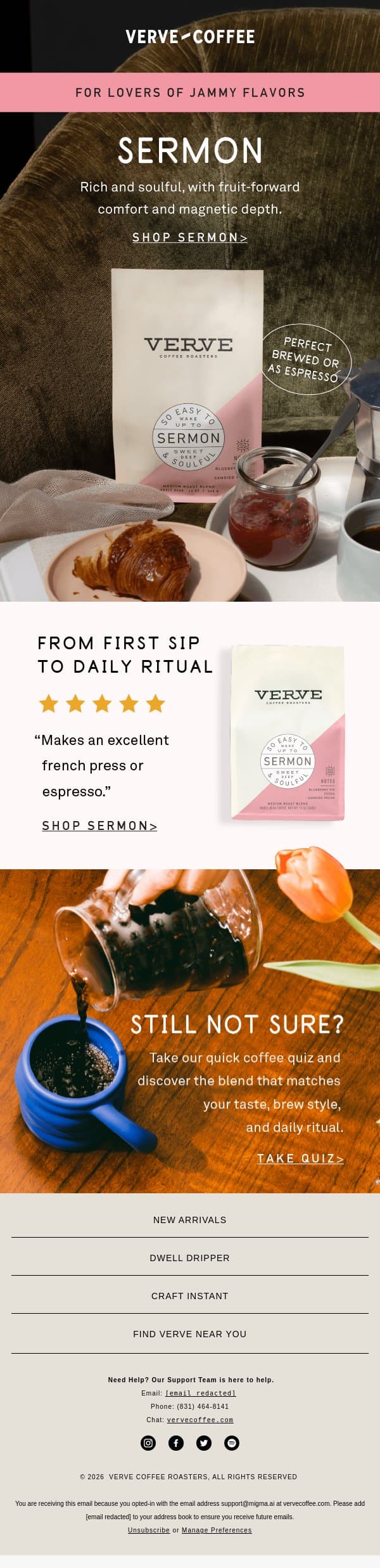 Berry, berry good π email from Verve Coffee Roasters screenshot