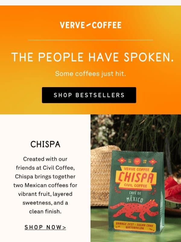 The coffees everyone’s drinking 👀 email from Verve Coffee Roasters