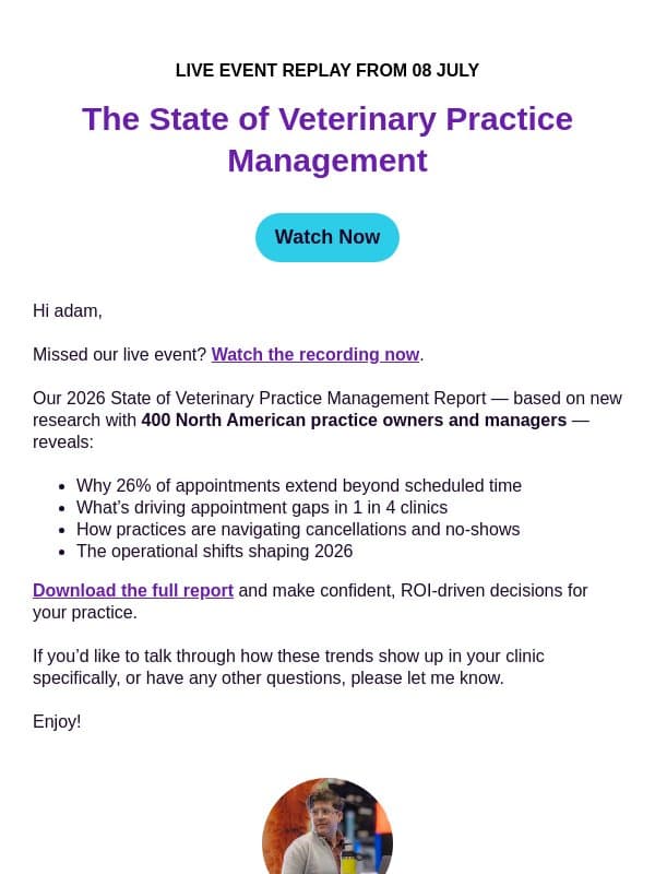 Watch: The 2026 State of Practice Management email from Vetstoria